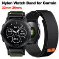 Quickfit Nylon Armband Loop Band für Garmin Fenix 6/6X Pro/5/5X Plus/7/7X Solar