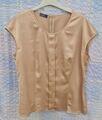 BASLER Bluse Top Blusenshirt Satin Gold Ärmellos Elegant 40 42 Biese 