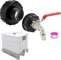 IBC Adapter S100 x 8 Grobgewinde 3/4” Kugelhahn Auslaufventil Regenwassertank