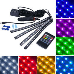 4 x LED RGB Fussraum Innenraum Beleuchtung Ambiente Atmosphäre Auto KFZ