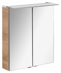 Fackelmann B.PERFEKT LED Spiegelschrank Badschrank Braun 60 cm Made in Germany