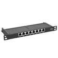 Netzwerk Patchfeld Patchpanel CAT.6A 8port 8 port 10" 0,5HE geschirmt schwarz