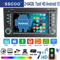 Autoradio 2+64G Android 13 GPS Navi DAB Für Audi A4 S4 RS4 8e 8f B6 B7 SEAT EXEO