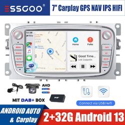 Für Ford Focus MK2 Mondeo S C-max 32G Autoradio Carplay Android 13 GPS DAB+ Kam