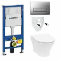 Komplettset Roca WC spülrandlos m. Deckel Slim u. Geberit UP100 m. Delta50 Chrom