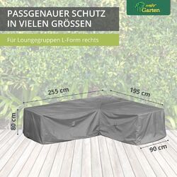 L-Form Lounge Set Schutzhülle Abdeckhaube Regenschutz Schutzplane Gartenmöbelwasserdicht ✔ strapazierfähig ✔ UV-beständig ✔ Grau ✔