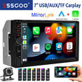 Doppel 2 DIN Autoradio 7" Apple Carplay Android Auto Bluetooth USB AUX TF Kamera