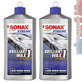 2x Sonax XTREME BrilliantWax 1 Hybrid NPT 500ml Hartwachs Tiefenglanz spiegelnd 