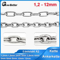 Ankerkette Edelstahl A2 Kurzgliedrig Langgliedrig Kette Edelstahlkette 1,2-12mm