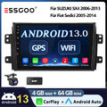 4+64G Autoradio DAB+ Für SUZUKI SX4 Fiat Sedici 06-13 Android13 CarPlay Nav WIFI