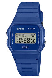 CASIO Timeless Collection Damen- und Jugenduhr Blau F-91WB-2A1EF