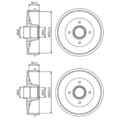 2X BOSCH 203,3mm BREMSTROMMELN HINTEN PASSEND FÜR RENAULT KANGOO LINKS+RECHTS |