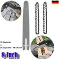 2X 8 Zoll Sägekette + Schwert Ersatzkette für 8" Mini Akku Kettensäge Motorsäge