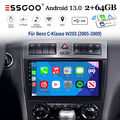 2+64G Android13 9" Autoradio Carplay GPS NAVI RDS Für Mercedes Benz C-Class W203