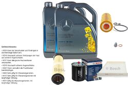 BOSCH Inspektionpaket 10 L Mercedes ORIGINAL Öl 5W-40 229.5 für E 320 T CDI