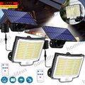 1/2er Solarleuchte mit Bewegungsmelder Außen Lampe Fluter 210 LED Strahler Licht