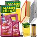 MANN INSPEKTIONSPAKET+6L MANNOL NRG 5W-30 ÖL passend für AUDI A4 B6 B7 8E 2.5TDI