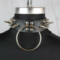 Punk Schmales BDSM SM Erotik Halsband mit Ring der O Slave O-Ring Bondage Leder