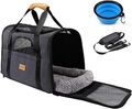 Faltbare Hunde-Tragetasche Katzen-Transporttasche für Haustiere 47L x 32B x 36H