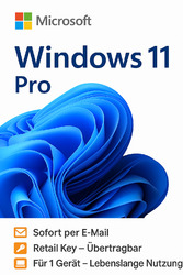 🔑 Windows 11 Pro Retail Key 💻 Original Lizenz ✅ Dauerhaft 📧 Sofort per E-Mail