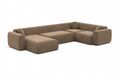 Sofa Stoff Wohnlandschaft Design Polstersofa Couch Samtstoff CORTEGADA U Form