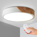 48W LED Deckenleuchte Dimmbar Holz Deckenlampe für Wohnzimmer Schlafzimmer Flur