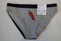 H&M  2er-Pack Briefs  Gr. S  grau meliert schwarz NEU