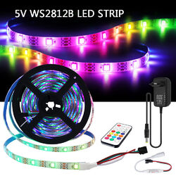 WS2812B LED Streifen Stripe 1-5M WS2812 RGB Leiste Licht 5050 Adressierbar 5V DE