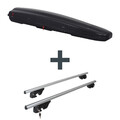 Dachbox G3 Arjes + Dachträger Menabo Sherman für Opel Vectra B Caravan 31/ J96