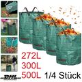 1-4x 272L Gartensack Gartenabfallsack Laubsack Rasensack Stabil Faltbar Robust