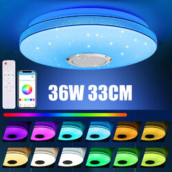 36W LED Deckenlampe Licht RGB Dimmbar Bluetooth Musik Lautsprecher Fernbedienung