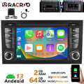 Android 13 Autoradio GPS Navi Carplay KAM Für Audi A4 S4 RS4 B6 B7 B8 SEAT EXEO