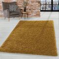 Hochflor Shaggy Teppich Wohnzimmerteppich Schlafzimmer Flor Super Soft Gold