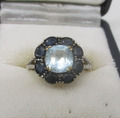 Design BS – Damen Gold Ring – 375 Gold Ring „Schmuckstein Aquamarine“ Gr. 56