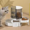 2 in 1 Futterautomat Tränke Katze Automatischer Futterspender für Katze und Hund