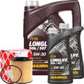 FEBI ÖLFILTER + 7 LITER MANNOL 5W-30 LONGFLIFE MOTORÖL passend für BMW LL-04 ÖL