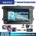 DAB+ Carplay Android 13 Autoradio 2+32G GPS Nav Kam für VW Golf 5 6 Touran Caddy