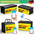 12V 24V 100Ah 200Ah LiFePO4 Bluetooth Lithium Batterie BMS Akku Wohnmobil Boot 