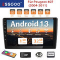 Für Peugeot 407 2004-2011 DAB+ 9" Autoradio 32GB Android 13 Carplay GPS Navi RDS