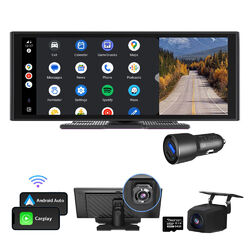 Kam+Drahtlos Wireless CarPlay Android Auto 10,2"IPS Touchscreen Autoradio 4K DVR