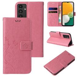 Handy Tasche für Samsung Galaxy A13 & A13 5G Handyhülle Blumen Buch Cover Rosa