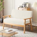 Zweisitzer 2-Sitzer Sofa Doppelsofa mit Armlehne Teddy Fleece Loveseat Seater