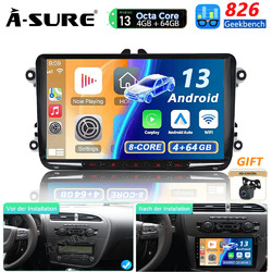 Real 8-Core 4+64GB Android 13 Autoradio Für VW Golf 5 6 PLUS Touran Passat Polo