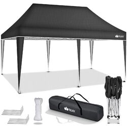 tillvex® Pavillon 3x6m Wasserdicht Gartenzelt Faltpavillon Partyzelt Popup Zelt✔️Inkl. Tasche ✔️Wasserdicht ✔️Wählbar mit Seitenteilen