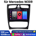 9" Android 13 Autoradio GPS Navi DAB+ WiFi USB Für Mercedes Benz CLK W209 W203