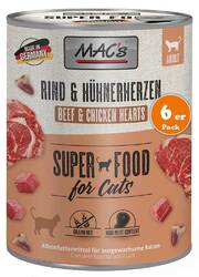 MAC's Cat Rind & Hühnerherzen (getreidefrei) 6 x 800 g