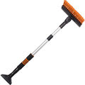 Teleskop Eiskratzer mit Gummilippe & Besen, schwenkbar, 58-86 cm, orange | PETEX