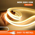 COB LED Streifen 220V 230V IP67 Stripe Band Lichtschlauch Leiste Kette 240LEDs/m