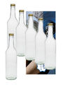 1 leere Glasflasche Flaschen 1000ml 1 Liter Geradh mit Schraubverschluss Gold 