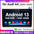 6+128GB Für Audi A4 8E 8H B6 B7 2000-2009 9"Android13 Autoradio Carplay GPS NAVI